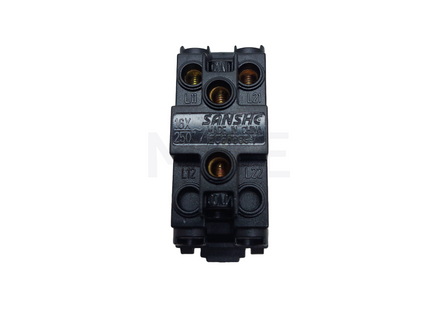 Sanshe 1way Double Switch White 16A 1P 1Module | KH1104 مفتاح مجوز مفتاحين مفارد ابيض