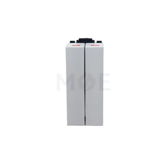 Sanshe 1way Double Switch White 16A 1P 1Module | KH1104 مفتاح مجوز مفتاحين مفارد ابيض
