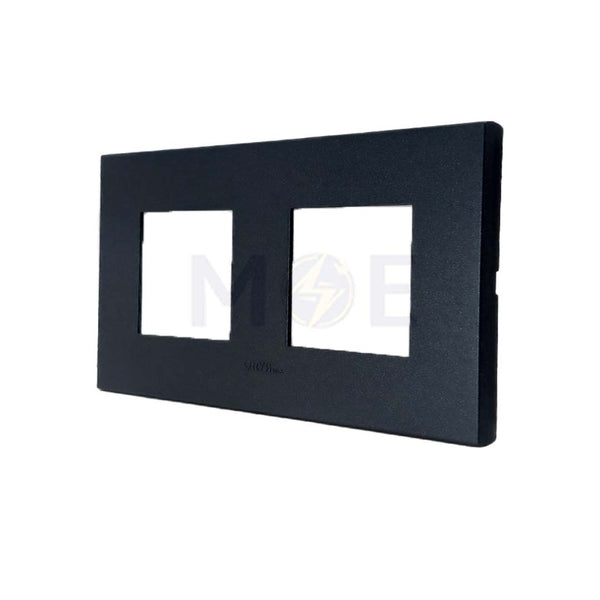 Orva /Legrand Cover Plate Black Square Double 4mod. (2x2mod.) | MSF40000-290