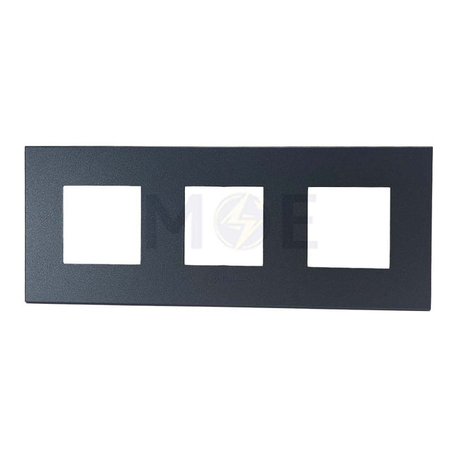 Orva /Legrand Cover Plate Black Square Triple 6mod. (3x2mod.) | MSF60000-290