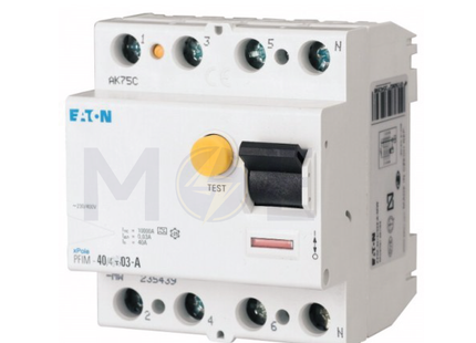 EATON RCCB AC-Type 10KA 40A 4P 300mA | mRCM-40/4/03 | دجنتور ديفرنسيال حماية مزدوجة - قاطع دفرنسيال مع حماية من الحمل الزائد