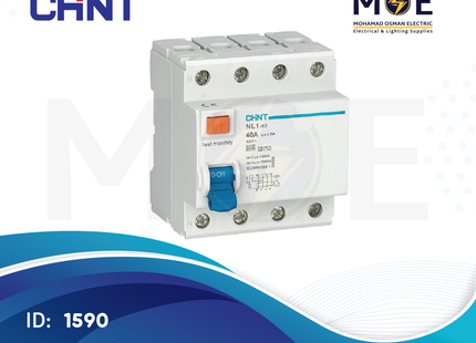 CHINT RCCB AC-Type (NL1/NL1-63) 4P 40A 300mA | 141030-200319 | دجنتور ديفرنسيال - قاطع دفرنسيال