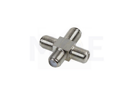 Coaxial Adapter F-Type Female X4 | Quadruple Coupler 4-Way signal splitter | F-514
