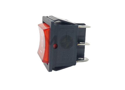 Rocker Switch Square Red Lamp 1-0-2 ON-OFF-ON DPDT 6-Pin 16-30A 250V AC 26×21.6×18.7mm | KCD4