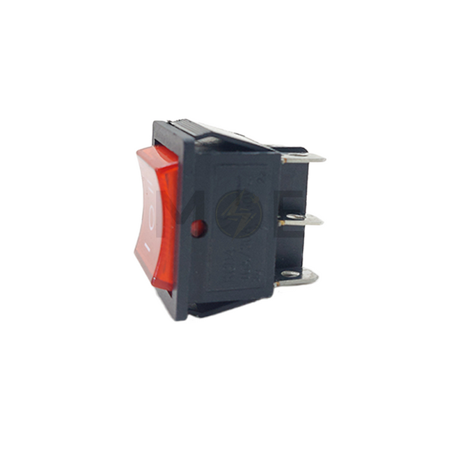 Rocker Switch Square Red Lamp 1-0-2 ON-OFF-ON DPDT 6-Pin 16-30A 250V AC 26×21.6×18.7mm | KCD4