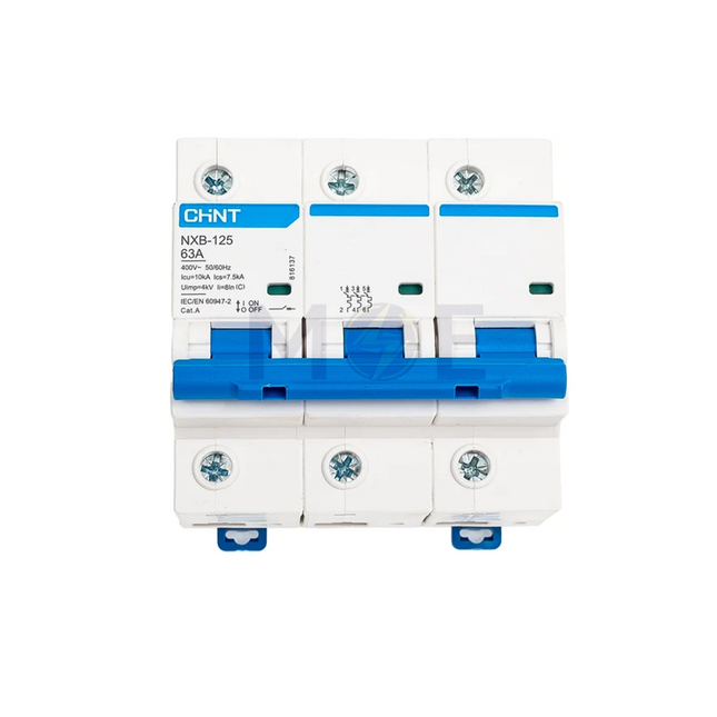 Chint MCCB C NXB-125 10kA 3P 63A | 816137 دجنتور صناعي 3 فاز