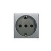 Ave SPA Tekla Schuko Socket With shutter Lightab Silver Matt 2P+E 16A 2Module | 443090TS