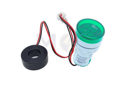 Amp & Votmeter signal lamp Volt/Ampere Green 60-500V 0-100A AC 22mm | AD16-22DVA