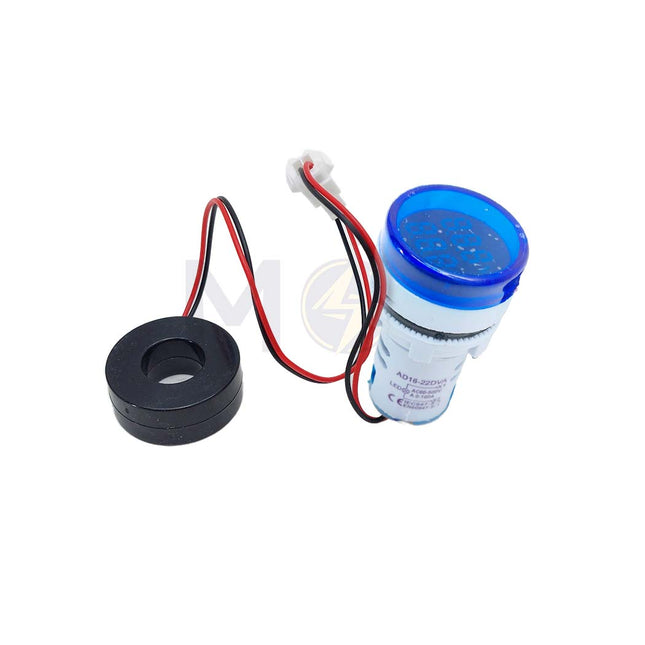 Amp & Votmeter signal lamp Volt/Ampere Blue 60-500V 0-100A AC 22mm | AD16-22DVA لمبة اشارة امبير و فولت مع كعكة ازرق