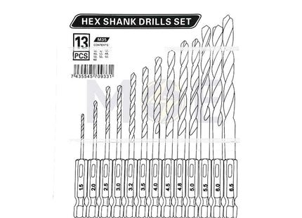 Conan HSS Metal Drill Bit 13Pcs (1.5mm,2mm,2.5mm,3mm,3.2mm,3.5mm,4mm,4.2mm,4.8mm,5mm,5.5mm,6mm,6.5mm) | COD08131 طقم ريشة حديد