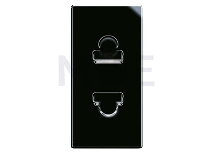Ave Allumia Euro American Standard Socket Outlet Shuttered Black 2P 16A 4/4.8mm | 442033S