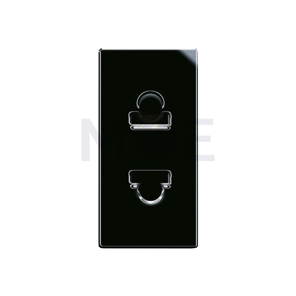 Ave Allumia Euro American Standard Socket Outlet Shuttered Black 2P 16A 4/4.8mm | 442033S