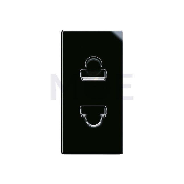 Ave Allumia Euro American Standard Socket Outlet Shuttered Black 2P 16A 4/4.8mm | 442033S