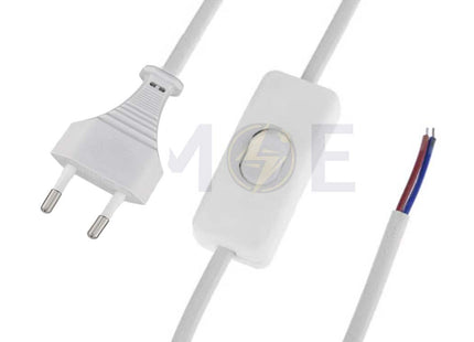 16276-Single P Lamp Cord with Switch and Plug White 1.5mt 90+60cm شريط لمبدير مع فيش و مفتاح خط واحد ابيض(1)