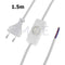 16276-Single P Lamp Cord with Switch and Plug White 1.5mt 90+60cm شريط لمبدير مع فيش و مفتاح خط واحد ابيض(1)
