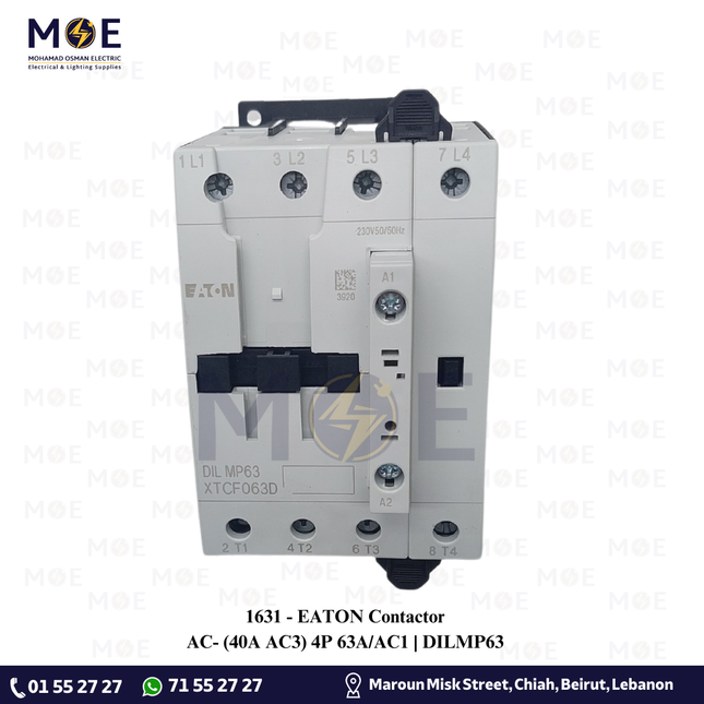 EATON Contactor AC- (40A AC3) 4P 63A/AC1 | DILMP63