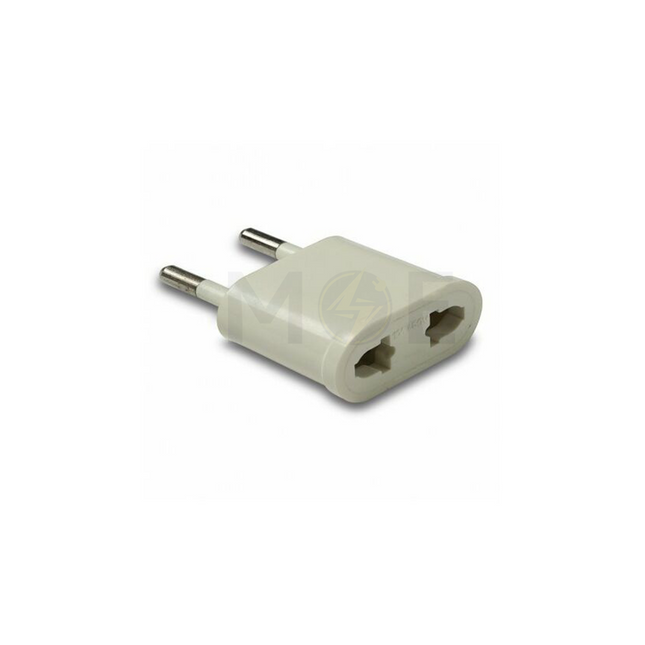 Arcocanali American to European 2-Pin Plug/Fiche Adapter 10A 250V | 1401 تحويلة فيش امريكي عادي