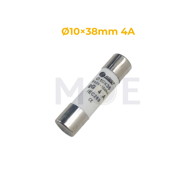 Orient Ceramic Tube Fuse Ø10×38mm 4A 500V AC 100kA gG فيوز بورسلين