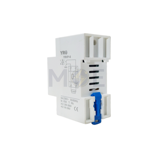 YRO Adjustable Smart Voltage Protector /Over-Under Voltage - Current Protection + Energy Meter Kwh Din 2Mod. 90-190V 100-300V 1-80A 1-20s | YRVP-6Wifi حماية امبير و فولت مع عداد ديجيتال وايفاي على سكة مع عيار