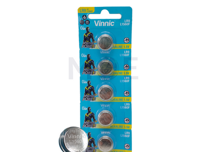 Vinnic Button/Coin Cell Alkaline L1560F/LR9 1.5V | L1560F-LR9 بطارية ساعة مدورة/ بطارية تايمر