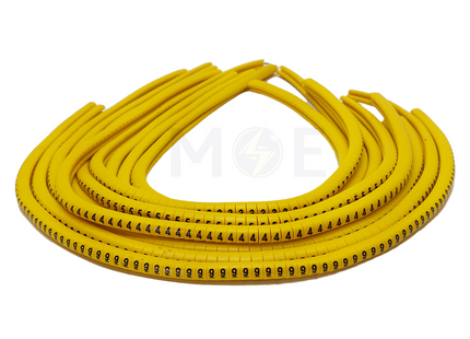 Interlock Cable Markers Number Kit (3.5-8mm) Yellow (0-9)