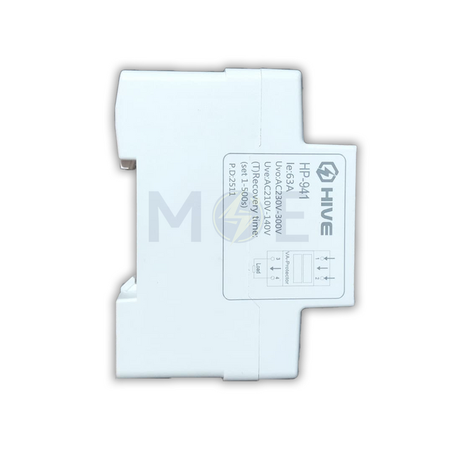 Hive Power Adjustable Voltage Protector Over-Under Voltage - Current Protection Din 1-63A 2Mod. 1-500s  HP-941