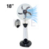 JTC Rechargable Stand Mist Fan with Remote Control & 10 Pieces LED & Timer & USB Port & Water Tank 2L White 18inch | JF-1174