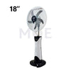 JTC Rechargable Stand Mist Fan with Remote Control & 10 Pieces LED & Timer & USB Port & Water Tank 2L White 18inch | JF-1174