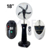 JTC Rechargable Stand Mist Fan with Remote Control & 10 Pieces LED & Timer & USB Port & Water Tank 2L White 18inch | JF-1174