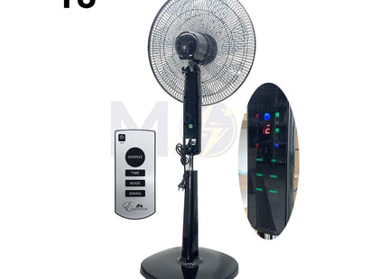 Esperenza Stand Fan Black Touch Screen with Remote Control 4 Speed 75W 7 Blades 18nch مروحة عامود 7 فراشات شاشة لمس مع ريموت كونترول اسود