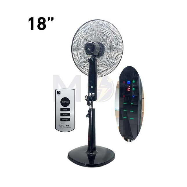 Esperenza Stand Fan Black Touch Screen with Remote Control 4 Speed 75W 7 Blades 18nch مروحة عامود 7 فراشات شاشة لمس مع ريموت كونترول اسود