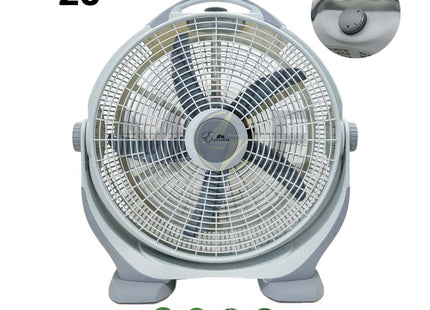 Esperenza Decortive Box Floor Fan Gray 4 Speed 100W 5 Blades 20nch مروحة طاولة ارضية 5 فراشات رمادي