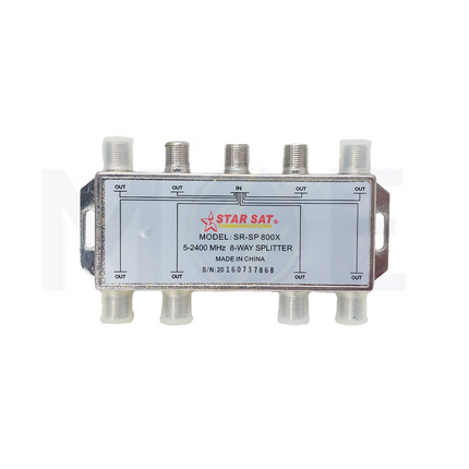 StarSat F-Type Coaxial Signal Splitter for CATV, Satellite, Antenna 8-Way | SR-SP 800X