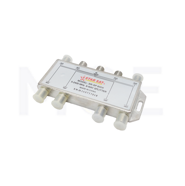 StarSat F-Type Coaxial Signal Splitter for CATV, Satellite, Antenna 8-Way | SR-SP 800X