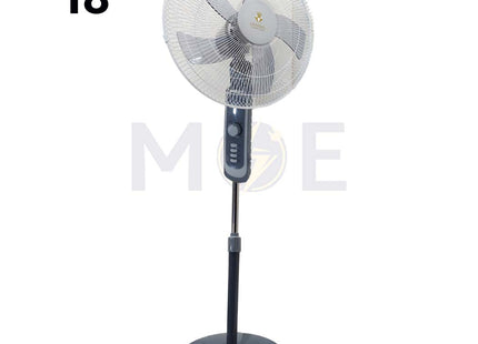 General CompoCool Stand Fan Gray 3 Speed & Timer 60W 5 Blades 18inch | FS455 مروحة عامود 5 فراشات رمادي
