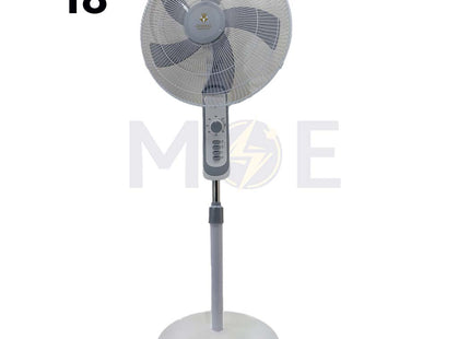 General CompoCool Stand Fan White 3 Speed & Timer 60W 5 Blades 18inch | FS455 مروحة عامود 5 فراشات ابيض