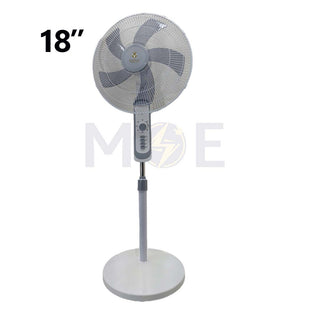 General CompoCool Stand Fan White 3 Speed & Timer 60W 5 Blades 18inch | FS455 مروحة عامود 5 فراشات ابيض