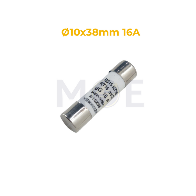 Ceramic Tube Fuse Ø10×38mm 16A 500V AC 100kA gG | RO15 فيوز بورسلين