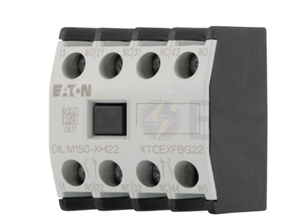EATON Auxiliary Contactor 2NO+2NC Top Mount (DILM40 to DILM170)/(DILMP63 to DILMP200) | DILM150-XHI22 | مساعد كونتكتور - اكزليير