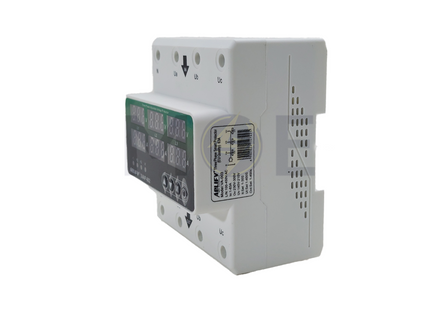 Aelifv Adjustable Voltage Protector / Over-Under Voltage - Current Protection Din 3P+N V:1s-400s A:1s-30s 140-300VAC 1-63A 5Mod. | 3VAP-003 حماية امبير و فولت على سكة ثلاثة فاز مع نتر