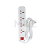 AY-KA Multiple Socket English With Wire 3mt 4Sock. 13A +Schuko plug+Earth+Switch | 33 401 03 كادر بريز مربع انكليزي مع شريط ومفتاح