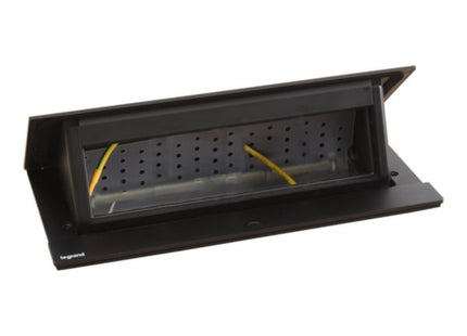 Legrand Retractable Pop-Up Desktop Socket Table Box Outlet Recessed Black 8module | 654810 علبة مخفية للطاولة اسود