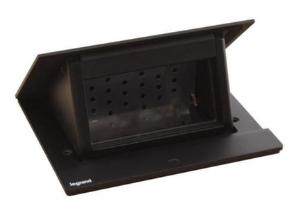 Legrand Retractable Pop-Up Desktop Socket Table Box Outlet Recessed Black 4module | 654802 علبة مخفية للطاولة اسود