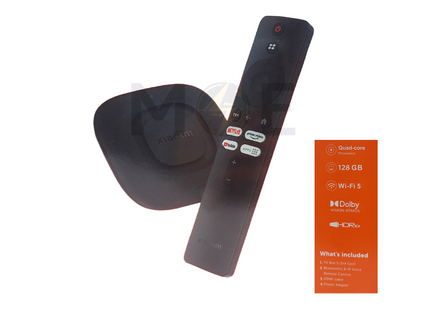 Xiaoim 4K Google TV™ TV Box with Voice Control 2GB+128GB | Q2 RBOX فيوز سيارة ميني ابيض/شفاف