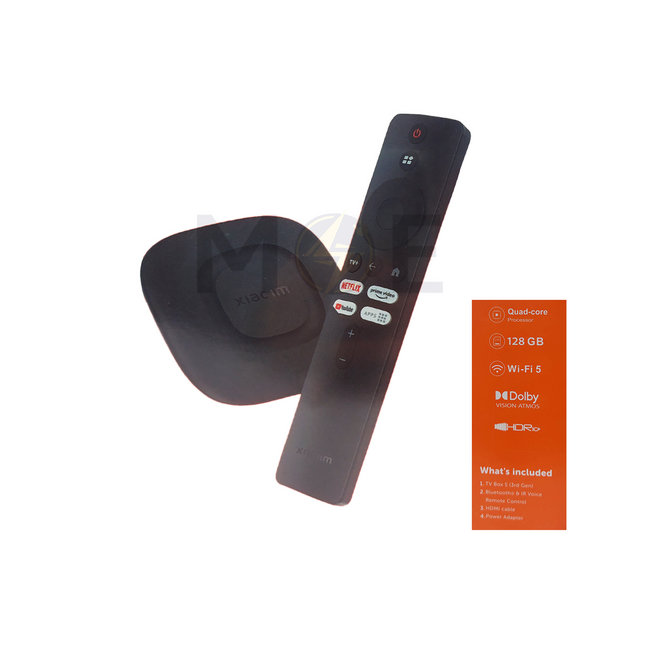 Xiaoim 4K Google TV™ TV Box with Voice Control 2GB+128GB | Q2 RBOX فيوز سيارة ميني ابيض/شفاف