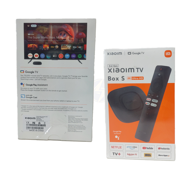 Xiaoim 4K Google TV™ TV Box with Voice Control 2GB+128GB | Q2 RBOX فيوز سيارة ميني ابيض/شفاف