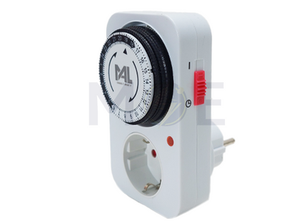 MAL Plug-in Timer Daily Mechanical Programmable Electric Outlet 15min-24Hours 16A | GMT04A-GR بريز تايمر يومي اربعة و عشرون ساعة ب فيش