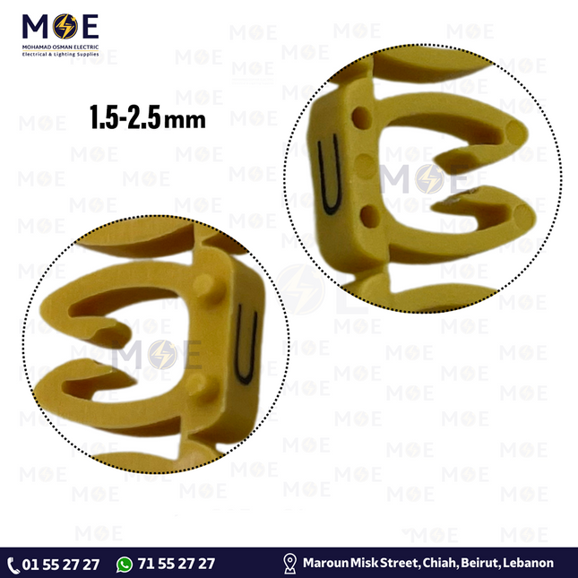 Potric MC4 Solar Connector For Solar Panel Connection With 10x38mm Fuse 10 حلقة ترقيم كابلات اصفر حرف