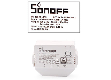 Sonoff Ewelink WiFi Smart Switch 1CH 16A 3500W | MiniR3 فيوز سيارة ميني ابيض/شفاف