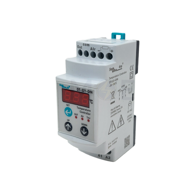 SAM DIN Digital Temperature Controller -30C+150C | DT-321DIN ساعة حرارة مع كونترول على سكة